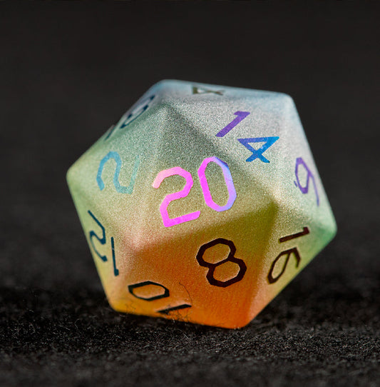 Ensemble de 7 dés polyédriques plaqués Rainbow Cat