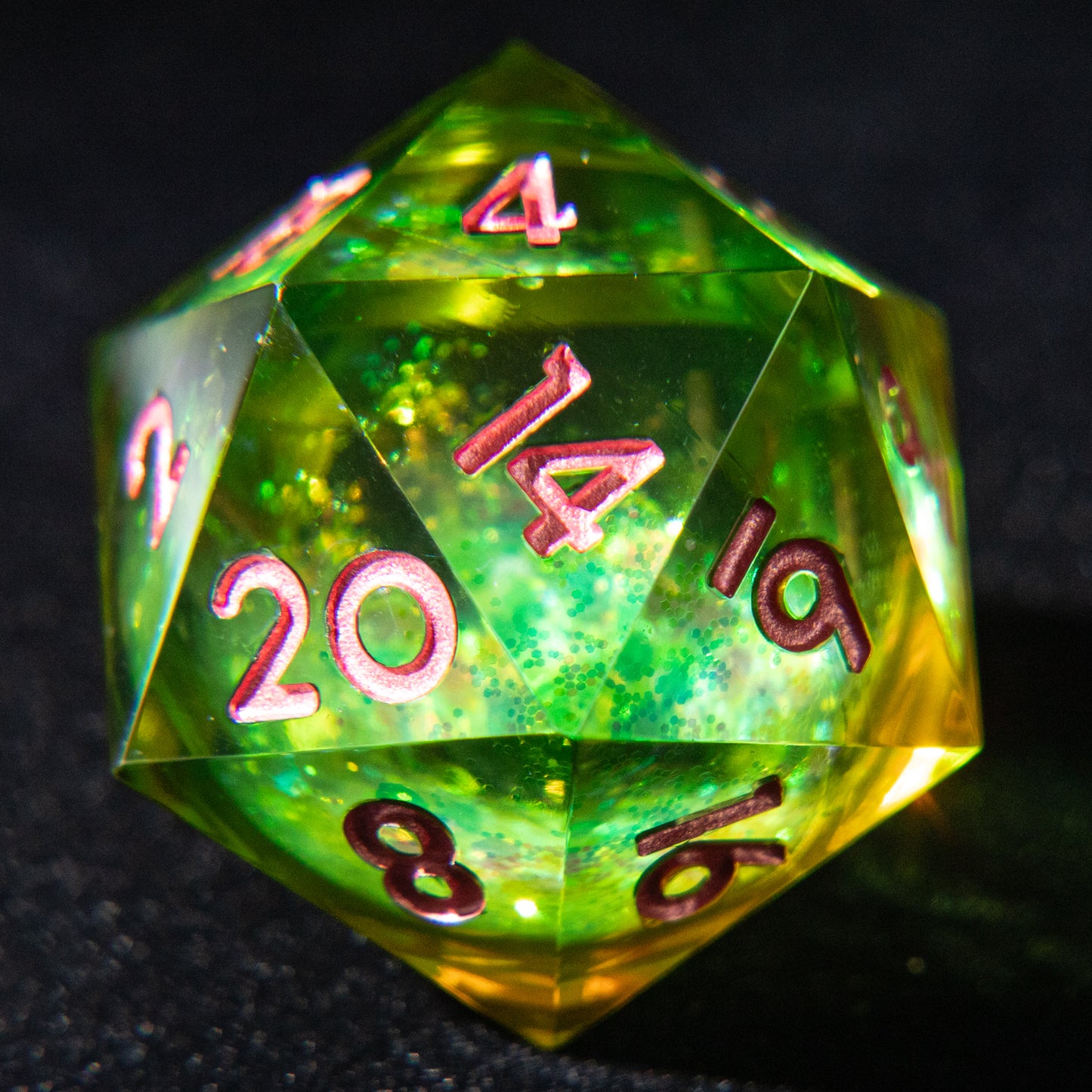 D&D Multi-faceted Single Resin Dice (Fluorescent Green)
