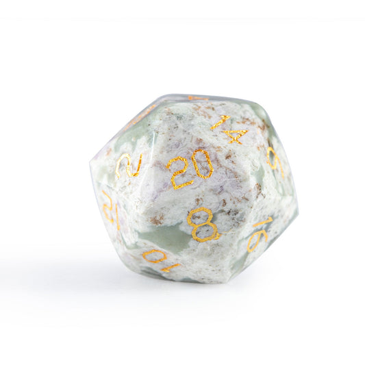 Ensemble de 7 dés en jade à facettes diamantées, motif fleur de prunier