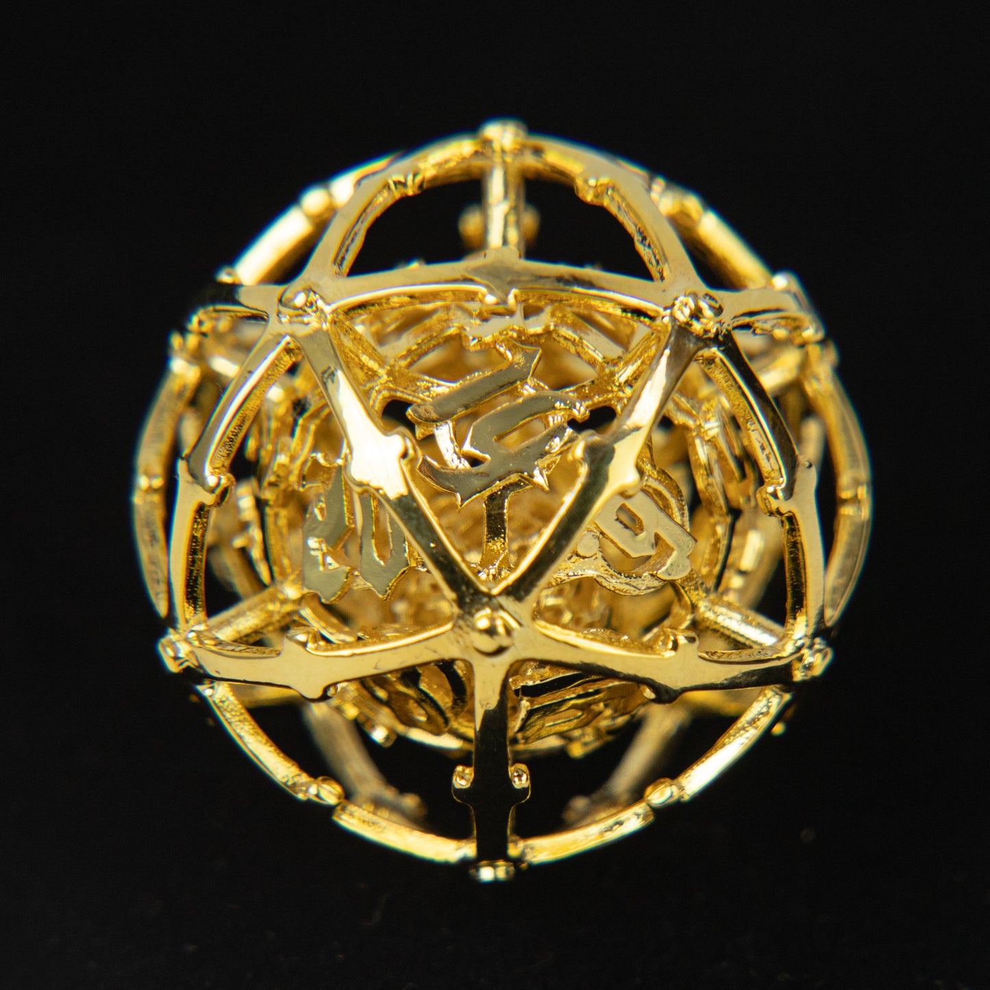 D&D Multi-faceted Single Hollowed Metal Dice(Golden)