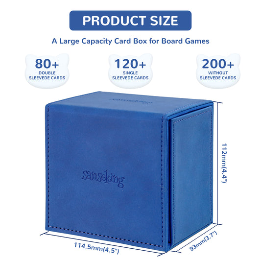 TCG Commander Deck Box with Dice Tray Lamb Leather (Klein Blue)