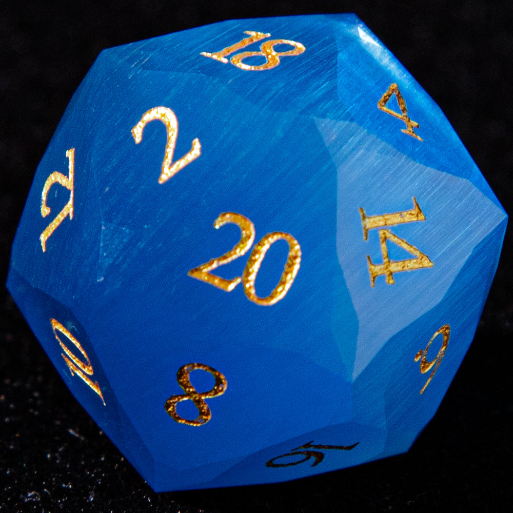 Sanseking D&D Multi-faceted Gemstone Engraved Dice Set (Bule)