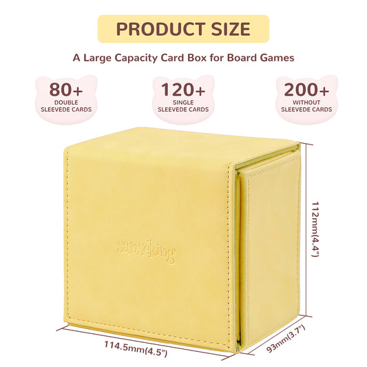 TCG Commander Deck Box with Dice Tray Lamb Leather (Yellow and Green)