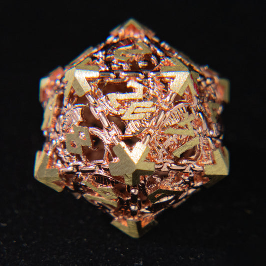 D&D Hollowed Metal Dice Set Cthulhu (Brown)