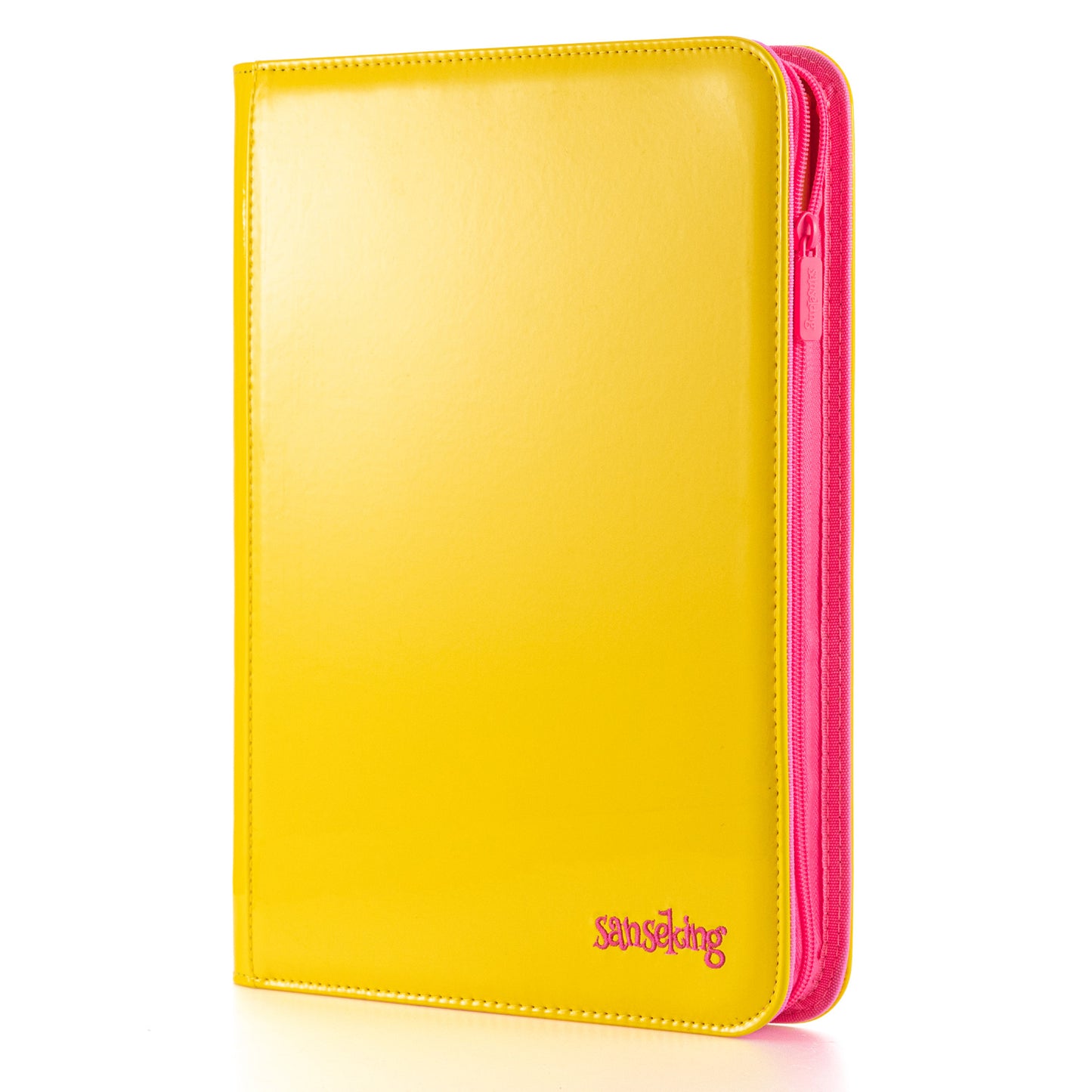Coral Binder Series PU Leather Zipper 9-Pocket Coral Yellow