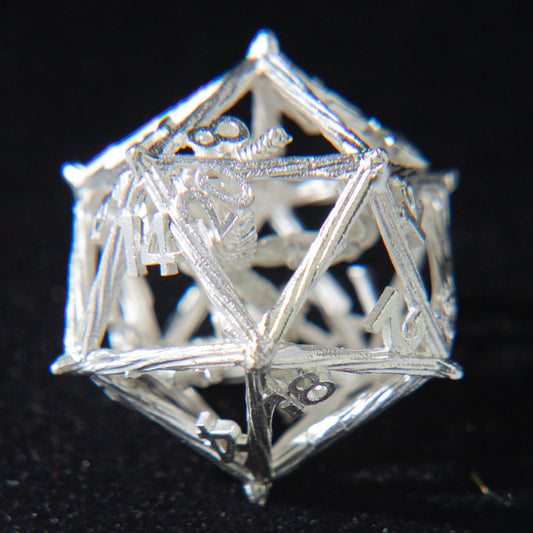 D&D Hollowed Metal Dice Set Cthulhu (White)