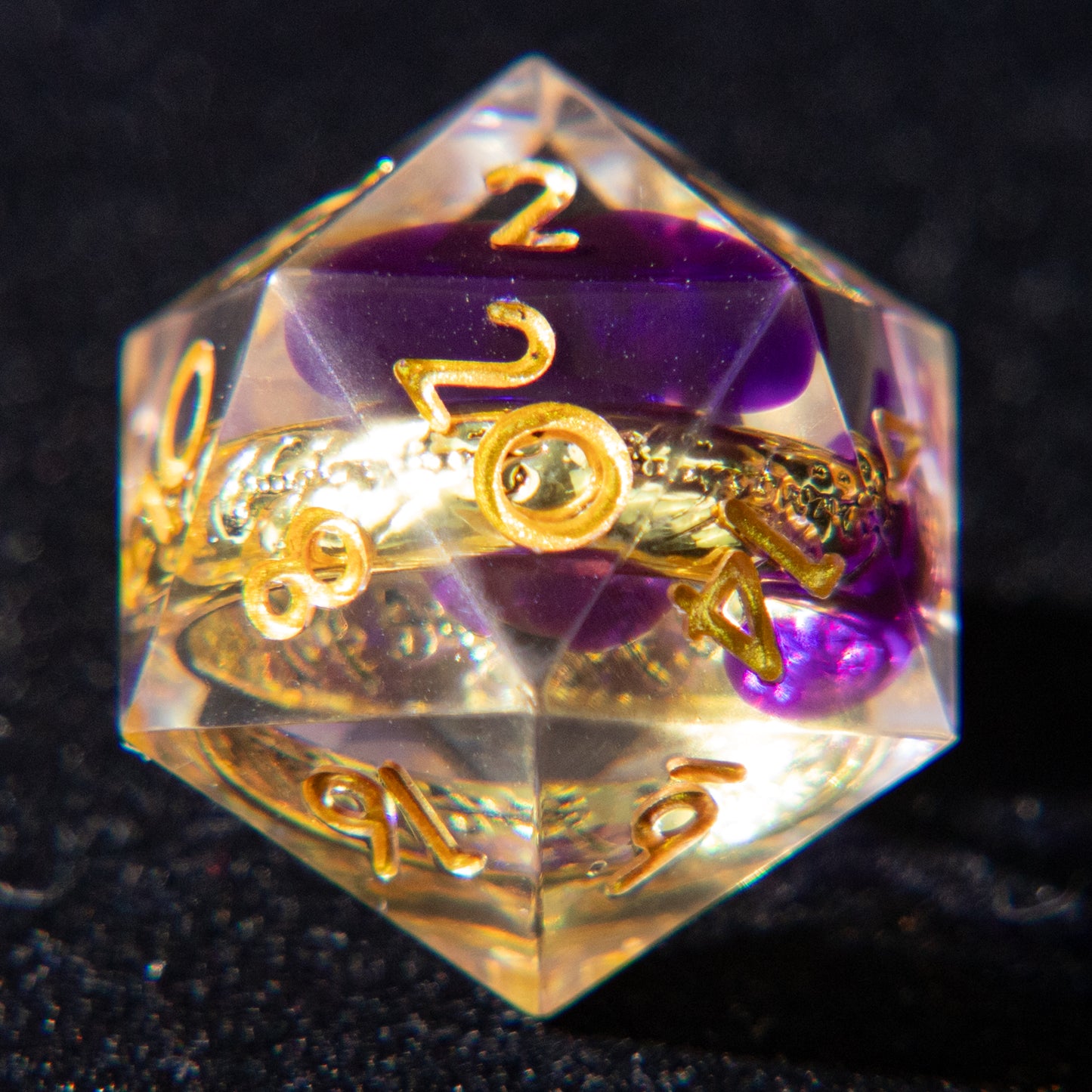 D&D Multi-faceted Resin Dice Set (Purple and Gold)