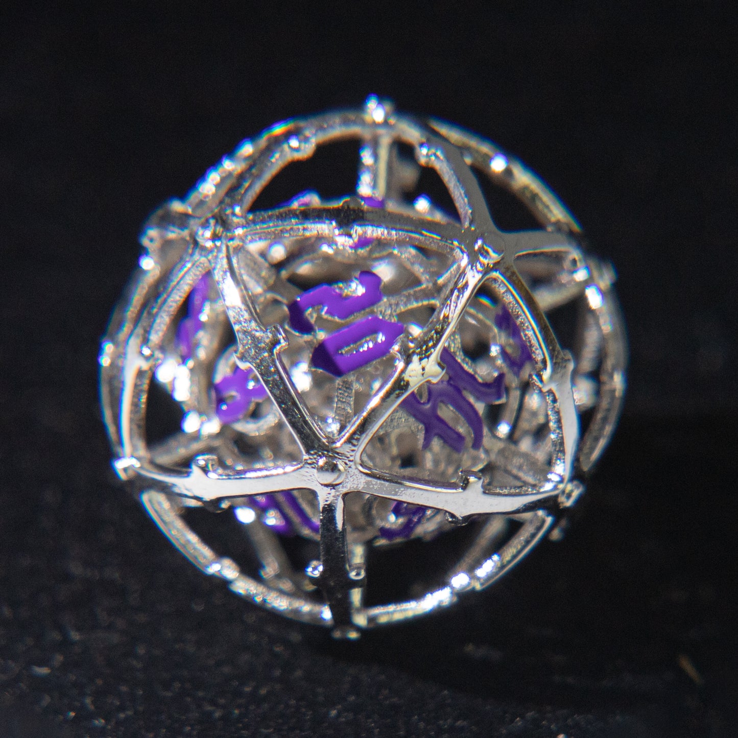 D&D Hollowed Metal Dice Set Cthulhu (Purple and Sliver)