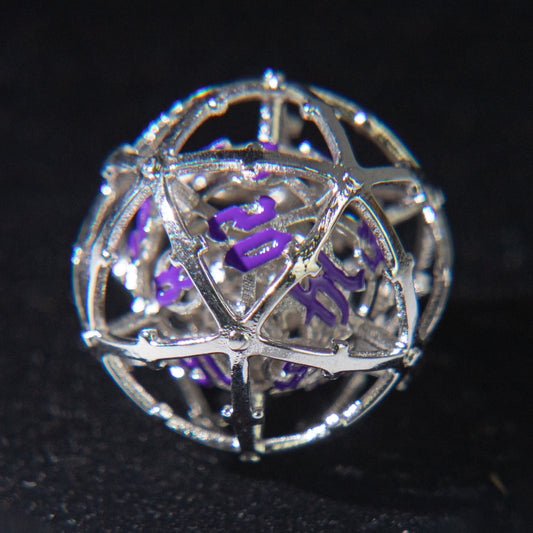 D&D Hollowed Metal Dice Set Cthulhu (Purple and Sliver)