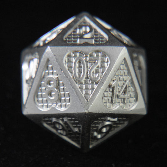 D&D Hollowed Metal Dice Set Love (Solid)