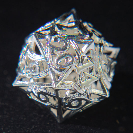 D&D Hollowed Metal Dice Set Cthulhu (White)