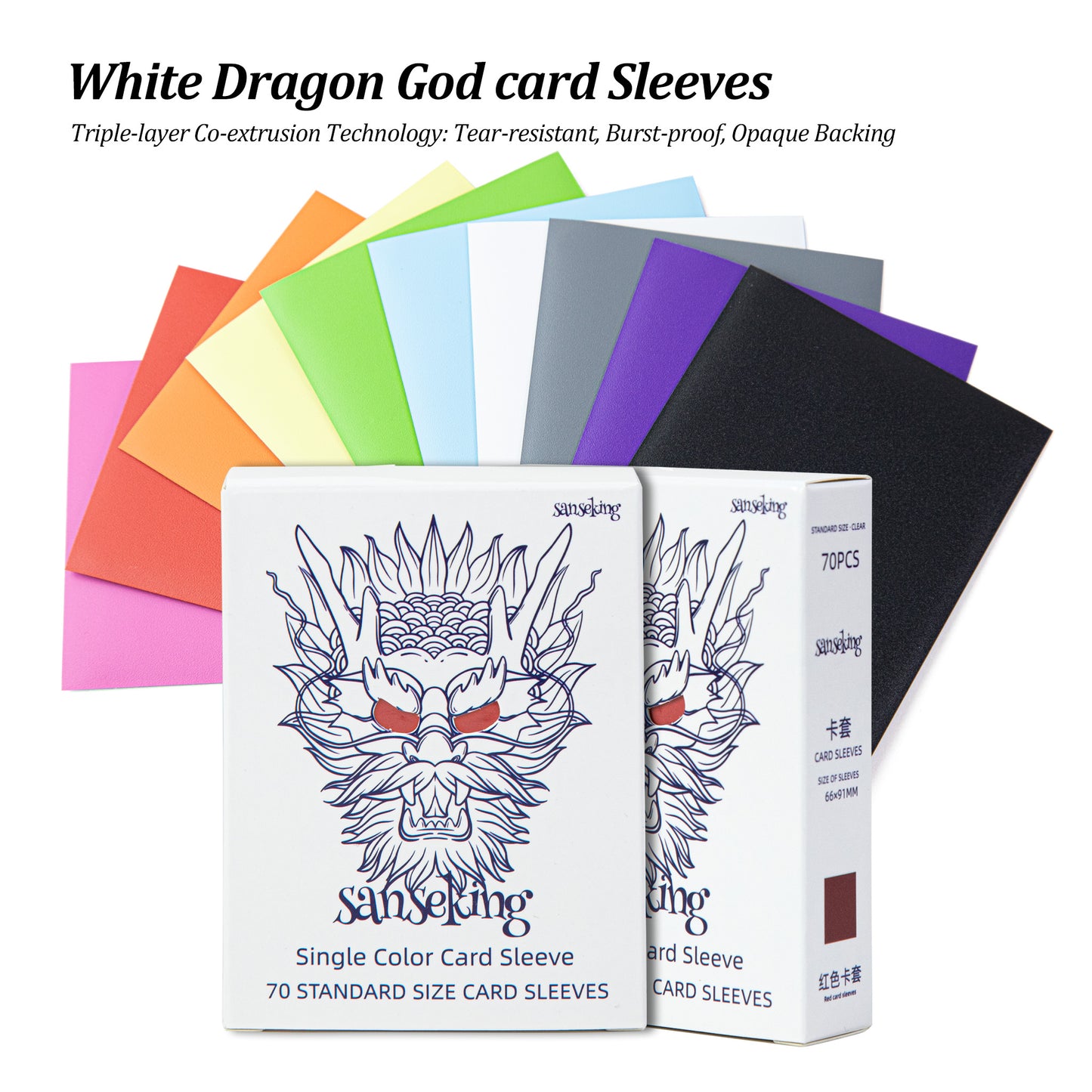 White Dragon Sleeves 70pcs (3 Sets)