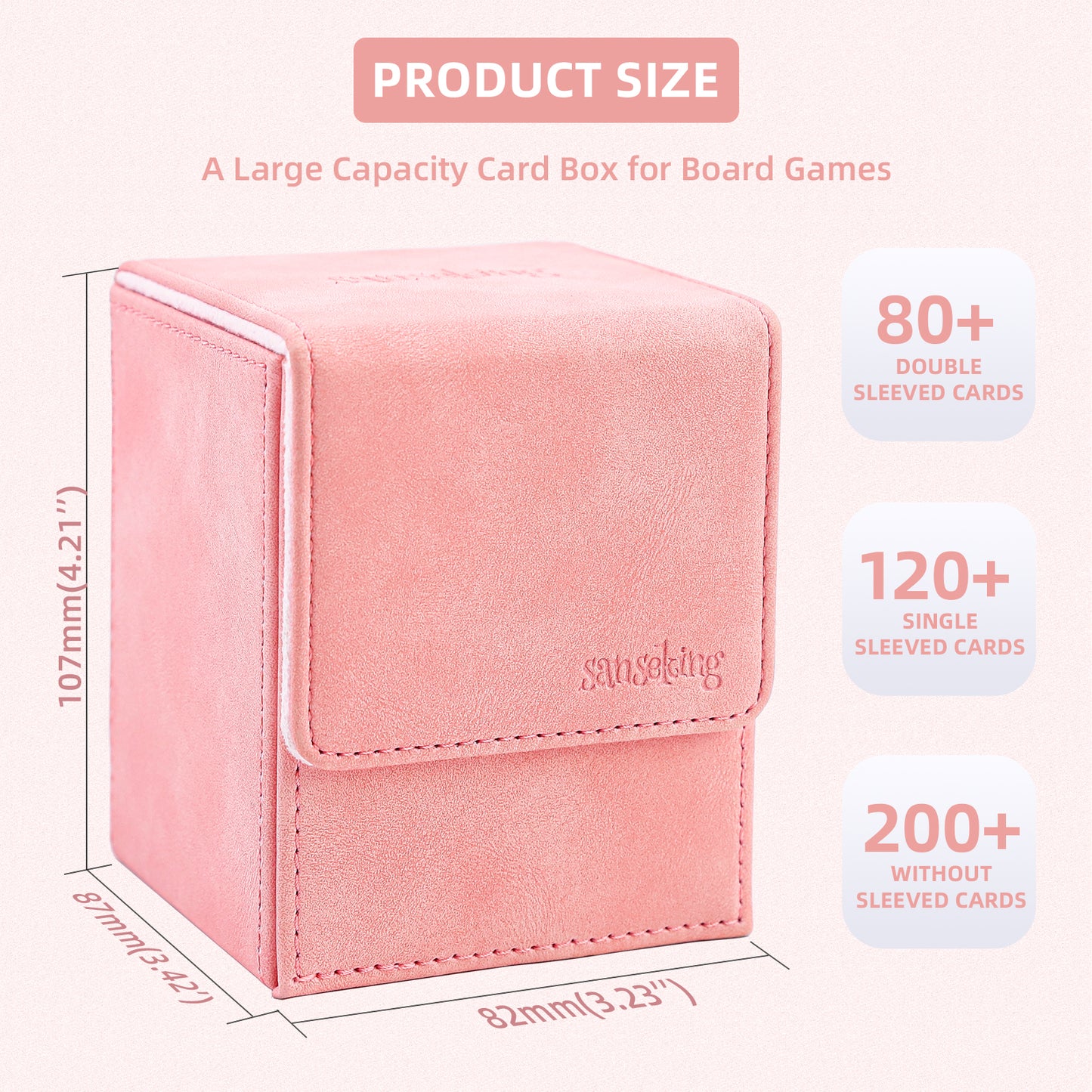 Magic Deck Box for MTG (Vertical,Pink)