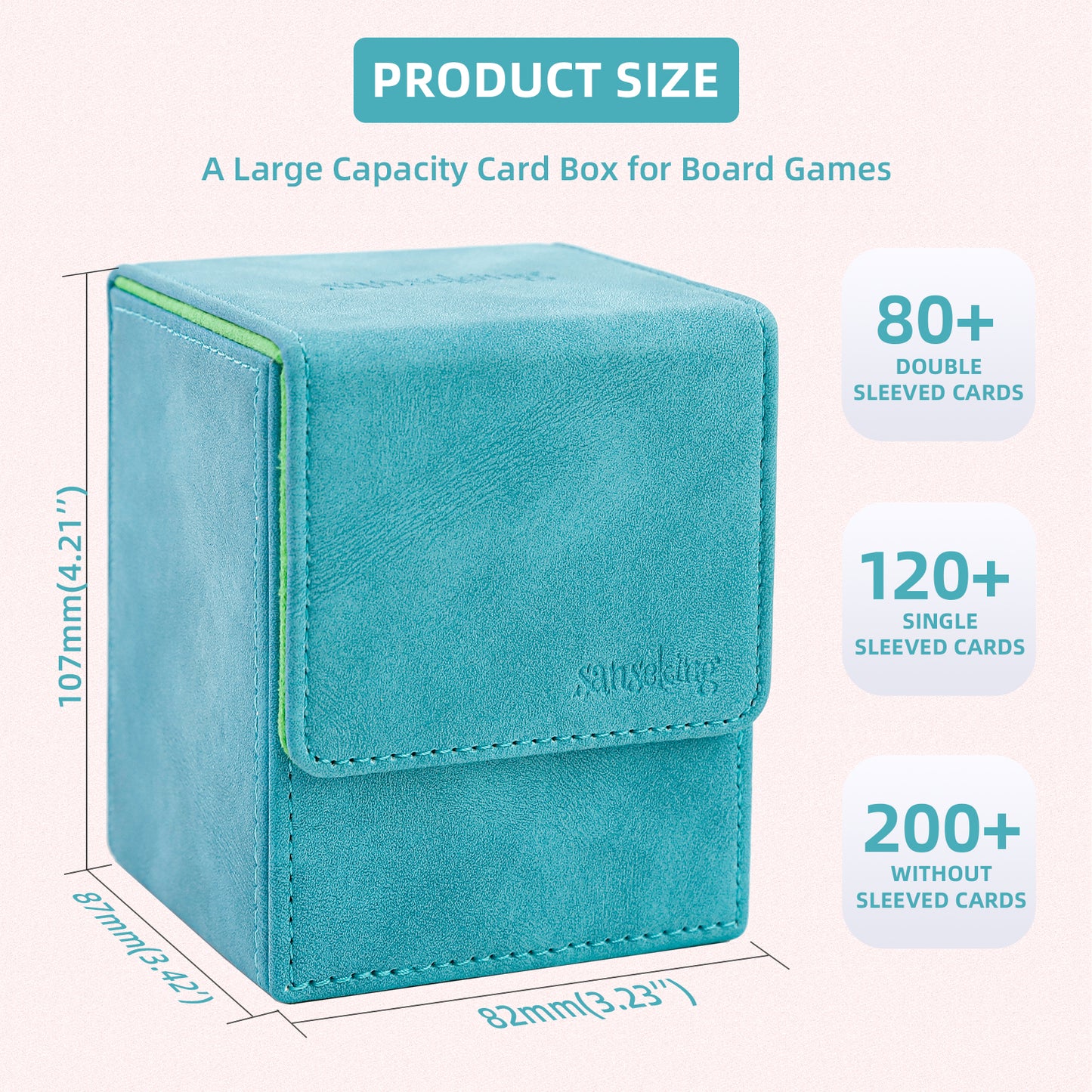 Magic Deck Box for MTG (Vertical,Cyan)