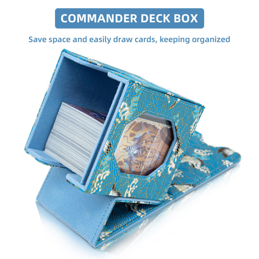 Boîte de rangement pour deck Magic Commander pouvant contenir plus de 100 cartes DND (bleu clair)