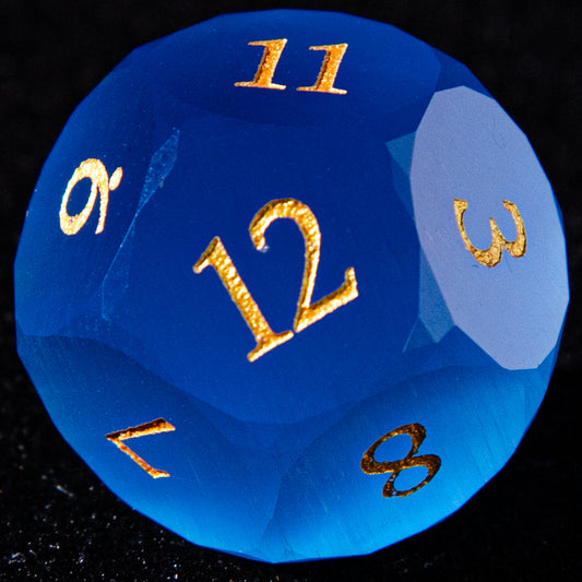 D&D Multi-faceted Gemstone Engraved Dice Set (Bule)