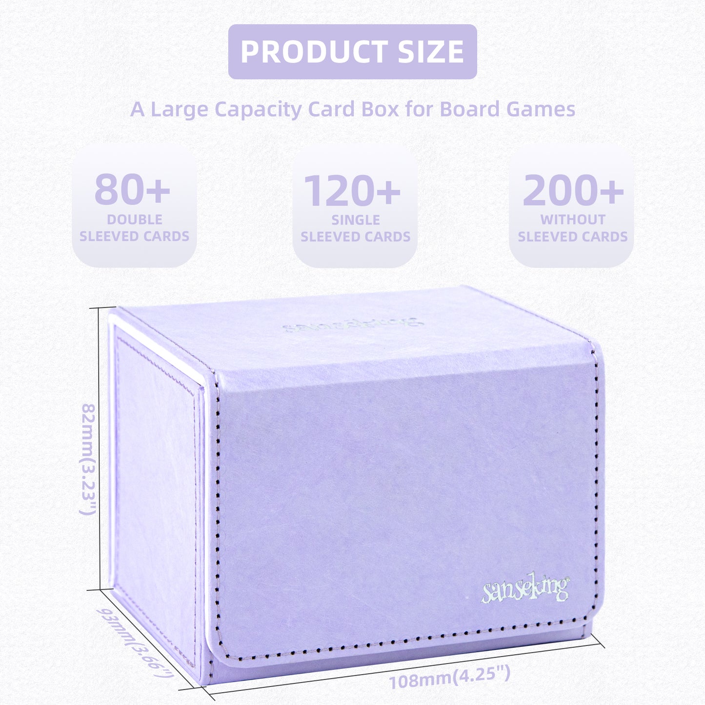 Magic Deck Box Fits 100+ yvek® (Horizontal,Light Purple)
