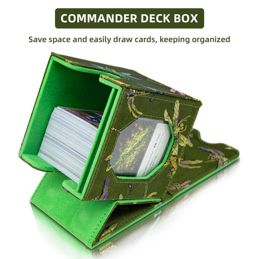 【Précommande】Boîte de rangement Magic Commander pour plus de 100 cartes DND (Vert foncé)