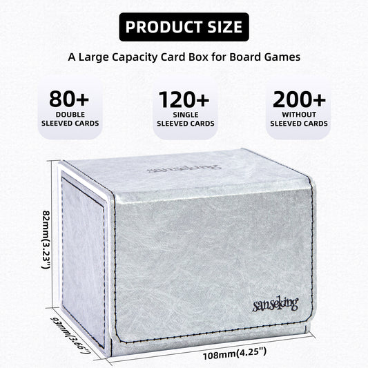 Magic Deck Box Fits 100+ yvek® (Horizontal,Silver)