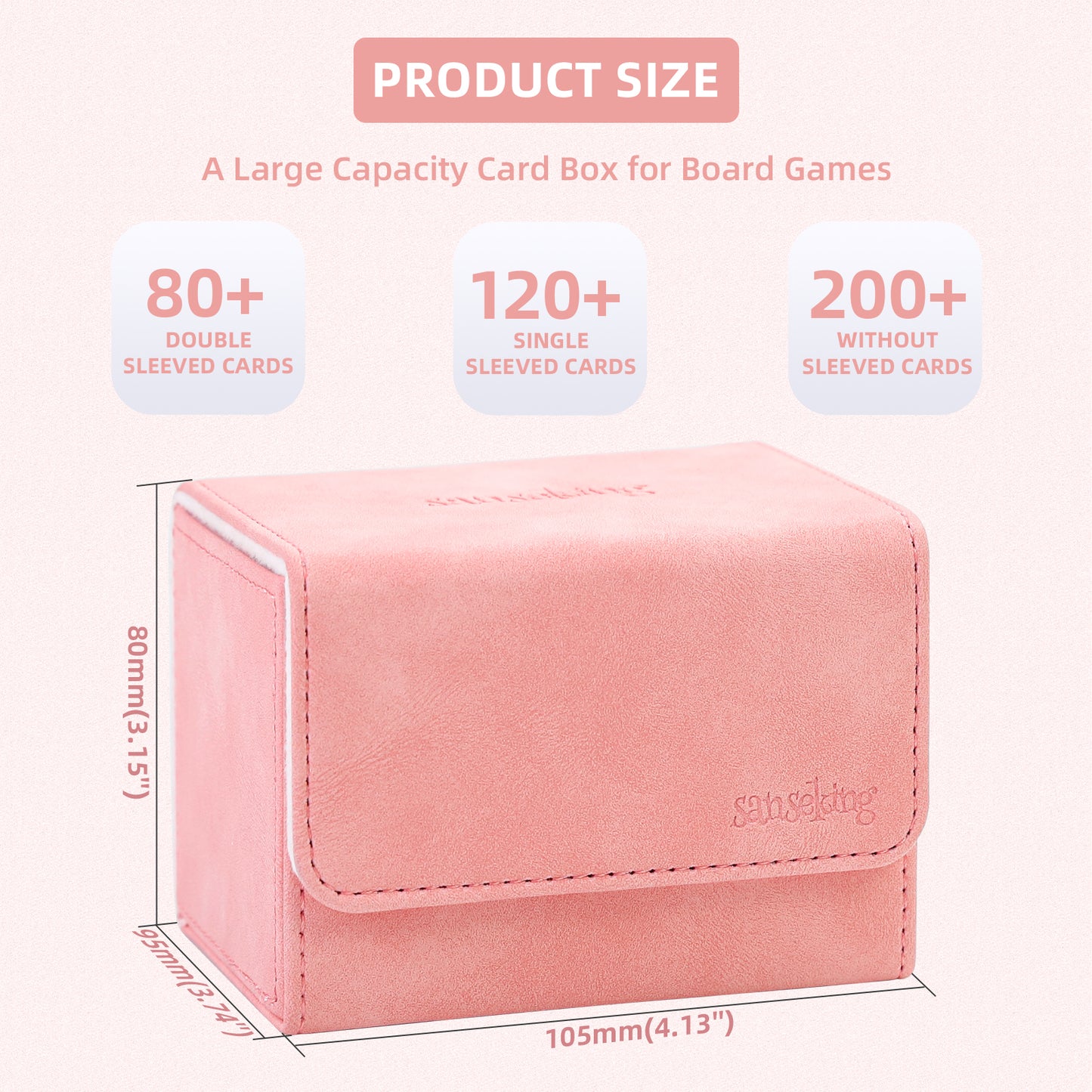 Sanseking Magic Card Deck Box for MTG (Horizontal,Pink)