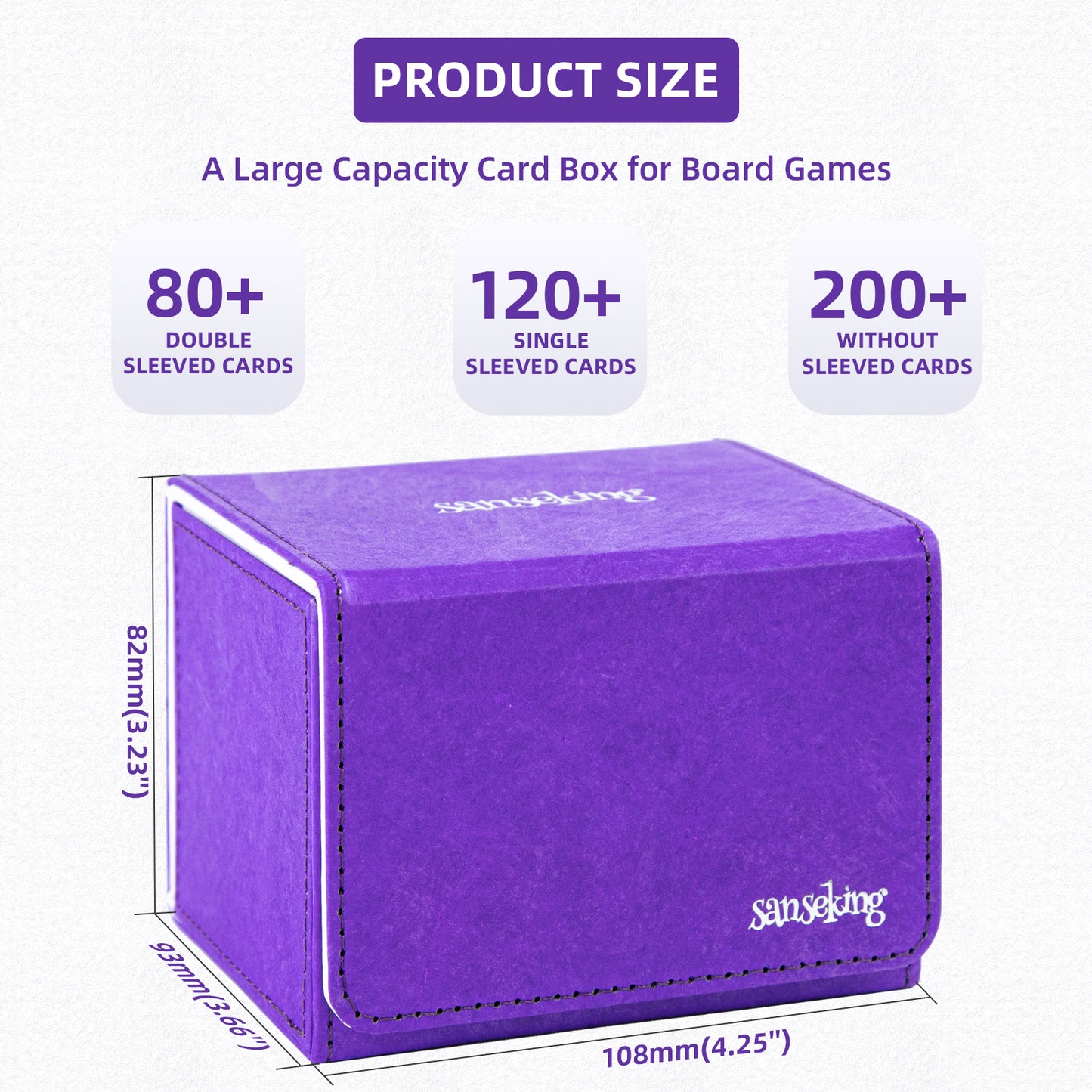Magic Deck Box Fits 100+ yvek® (Horizontal,Purple)