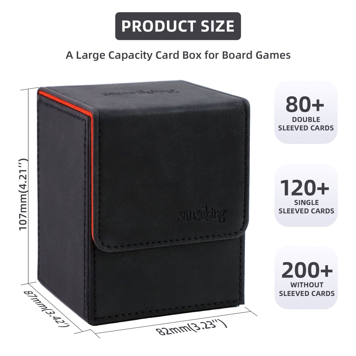 Sanseking Magic Card Deck Box for MTG (Vertical,Black)