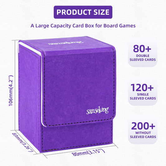 Magic Deck Box Fits 100+ yvek® (Vertical,Purple)