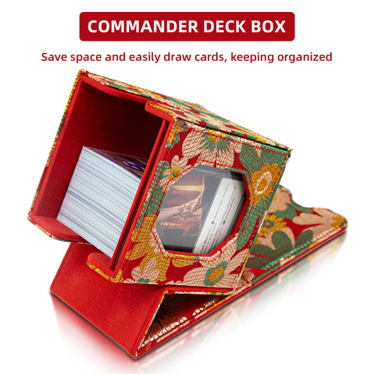Boîte de rangement pour decks Magic Commander pouvant contenir plus de 100 cartes D&D (Rouge)