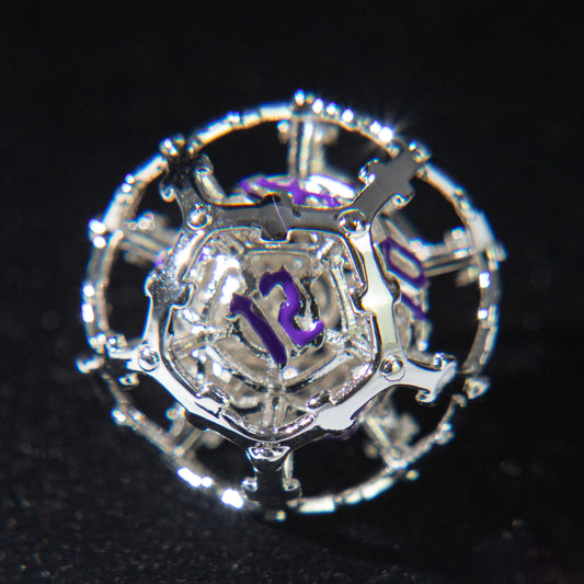 D&D Hollowed Metal Dice Set Cthulhu (Purple and Sliver)