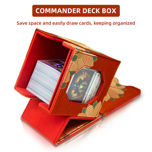 Boîte de rangement pour deck Magic Commander pouvant contenir plus de 100 cartes DND (Orange)