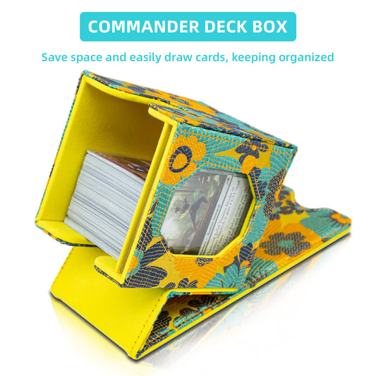 Boîte de rangement pour deck Magic Commander pouvant contenir plus de 100 cartes DND (dorée)