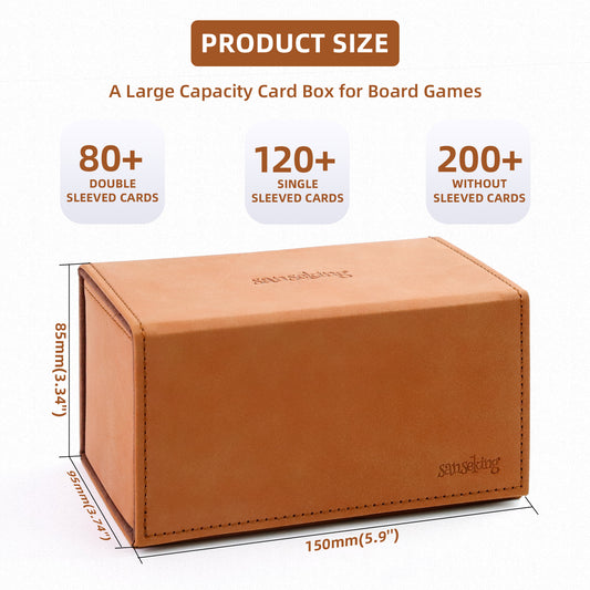 TCG Commander Deck Box with Dice Tray Lamb Leather (Brown)