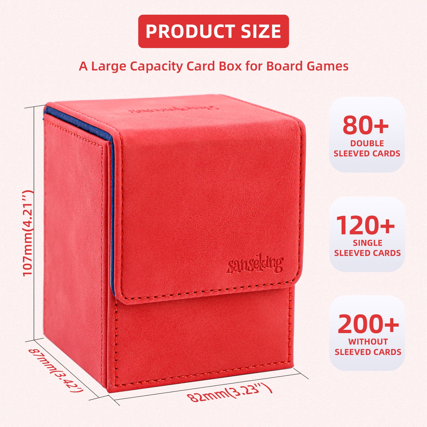 Magic Deck Box for MTG (Vertical,Red)