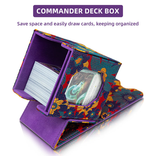 Boîte de rangement pour decks Magic Commander pouvant contenir plus de 100 cartes D&D (violette)