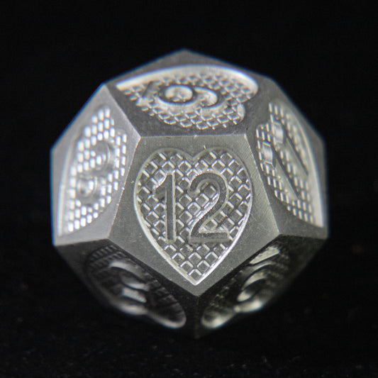D&D Hollowed Metal Dice Set Love (Solid)