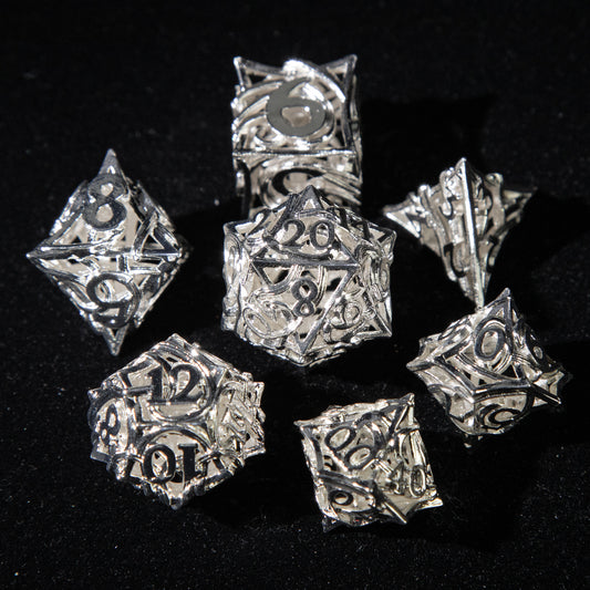 D&D Hollowed Metal Dice Set Cthulhu (White)