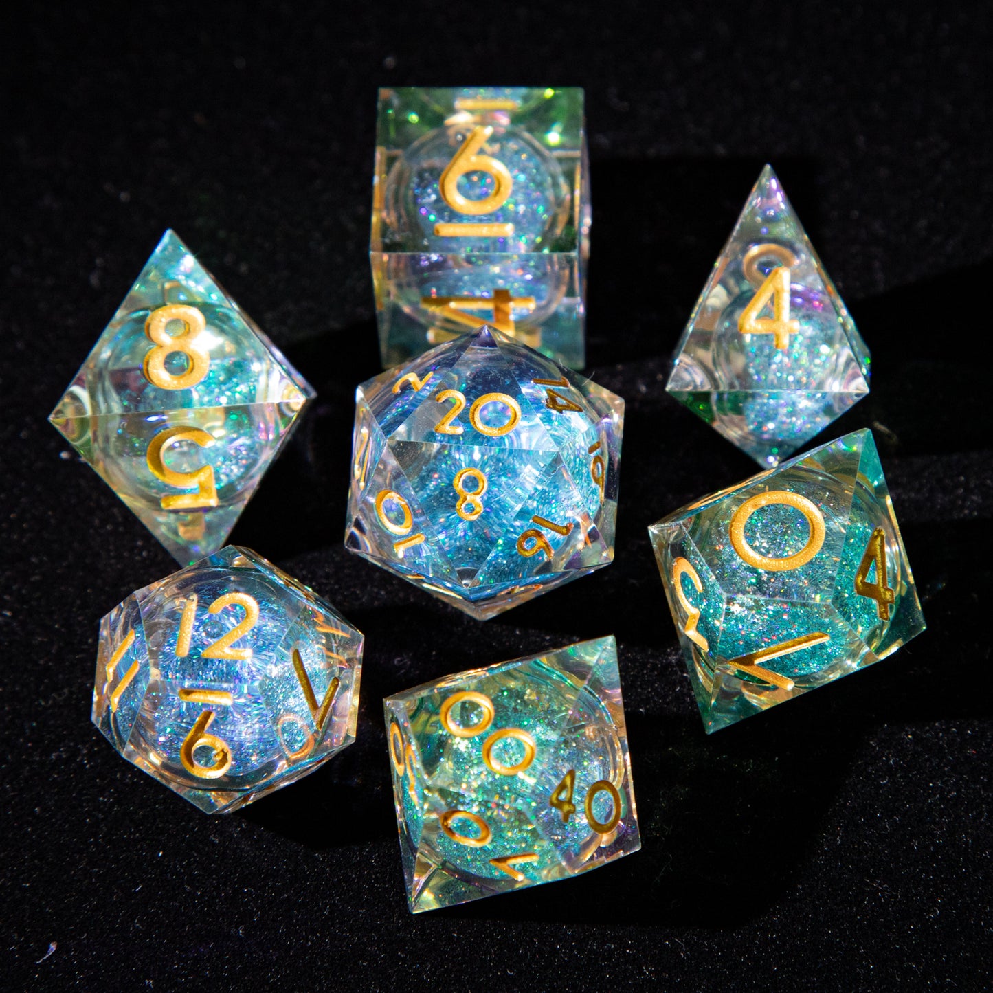 D&D Multi-faceted Resin Dice Set (Rainbow Colors)