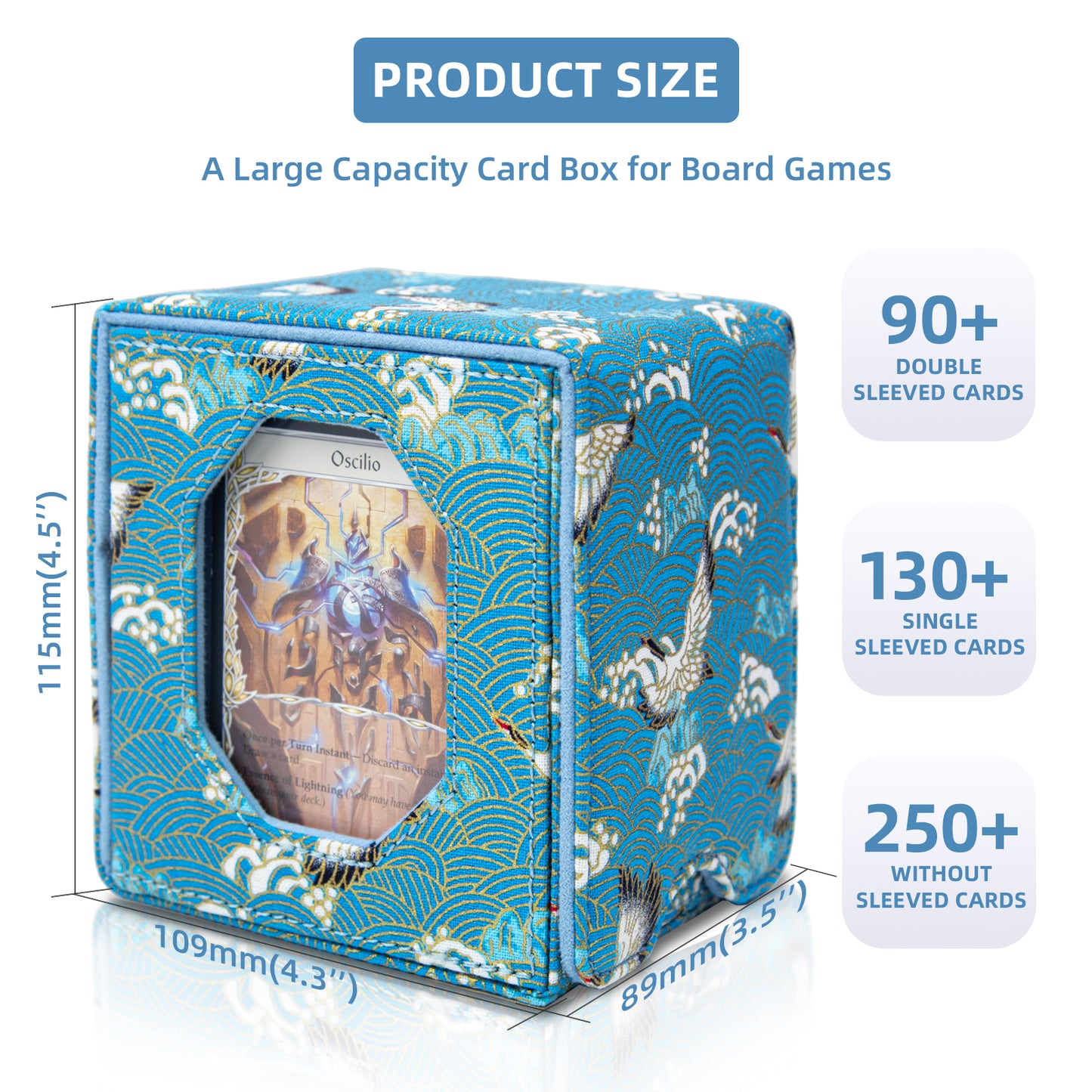 Magic Commander Deck Box Fits 100+DND (Light Blue)