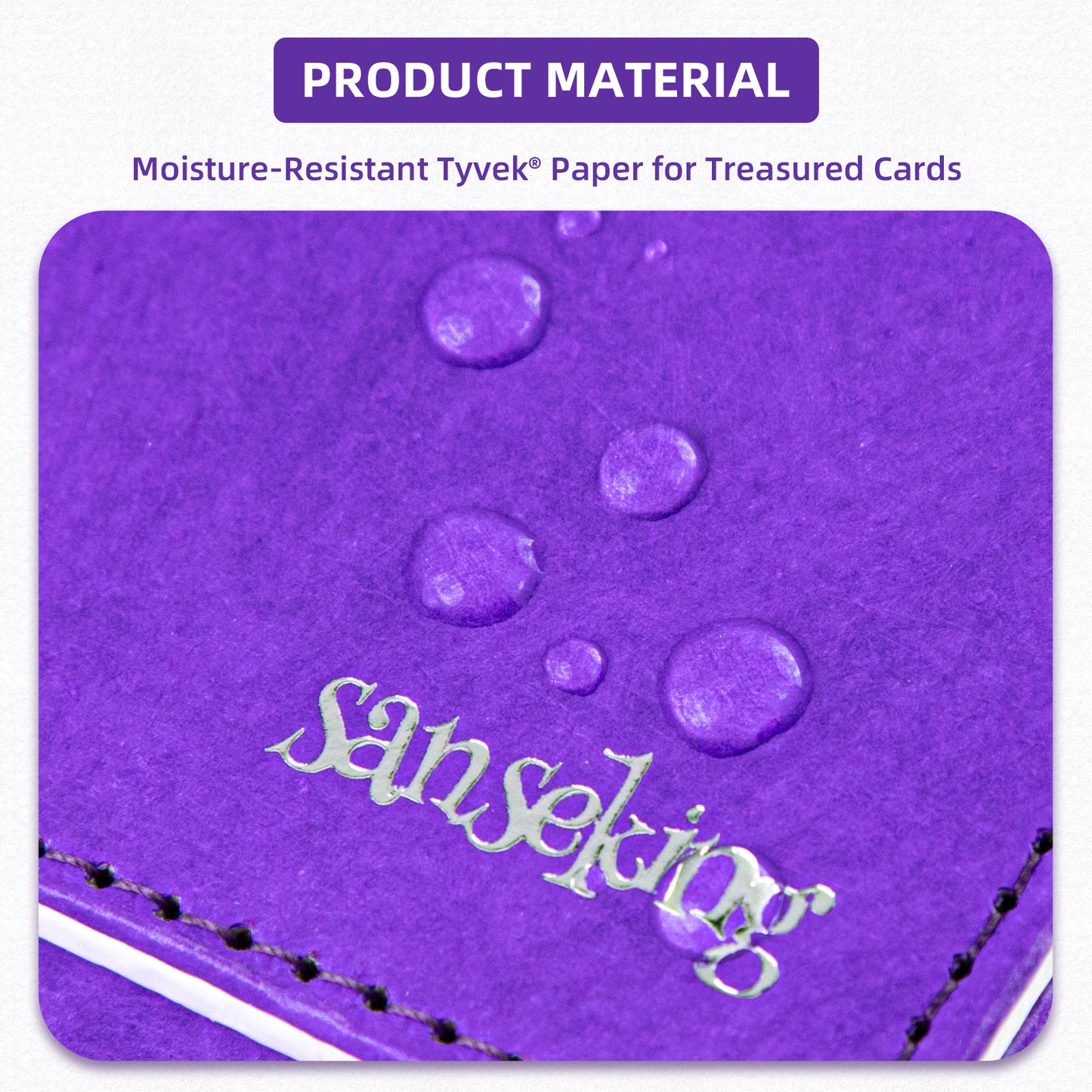 Sanseking Magic Card Deck Box for MTG Single Deck Card Box fits 100+ TCG Sleeved Cards Tyvek® Paper Card Box Top Loading Card Boxes Magic Gift for MTG TCG CCG (Vertical,Purple)
