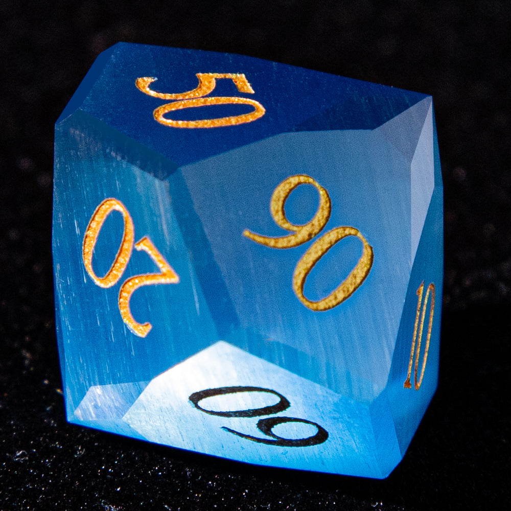 Sanseking D&D Multi-faceted Gemstone Engraved Dice Set (Bule)