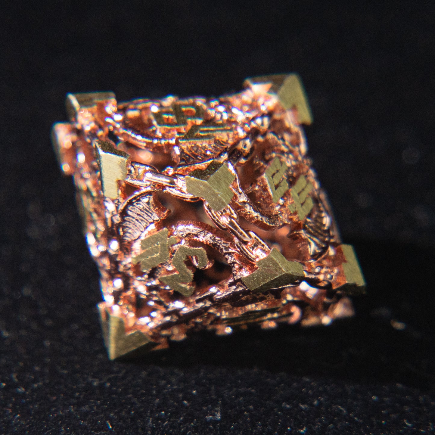 D&D Hollowed Metal Dice Set Cthulhu (Brown)