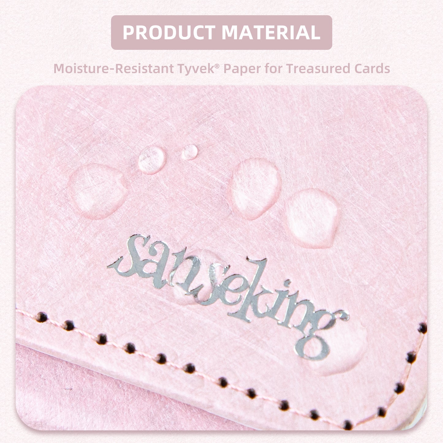 Sanseking Magic Card Deck Box for MTG Single Deck Card Box fits 100+ TCG Sleeved Cards Tyvek® Paper Card Box Top Loading Card Boxes Magic Gift for MTG TCG CCG (Horizontal,Pink)