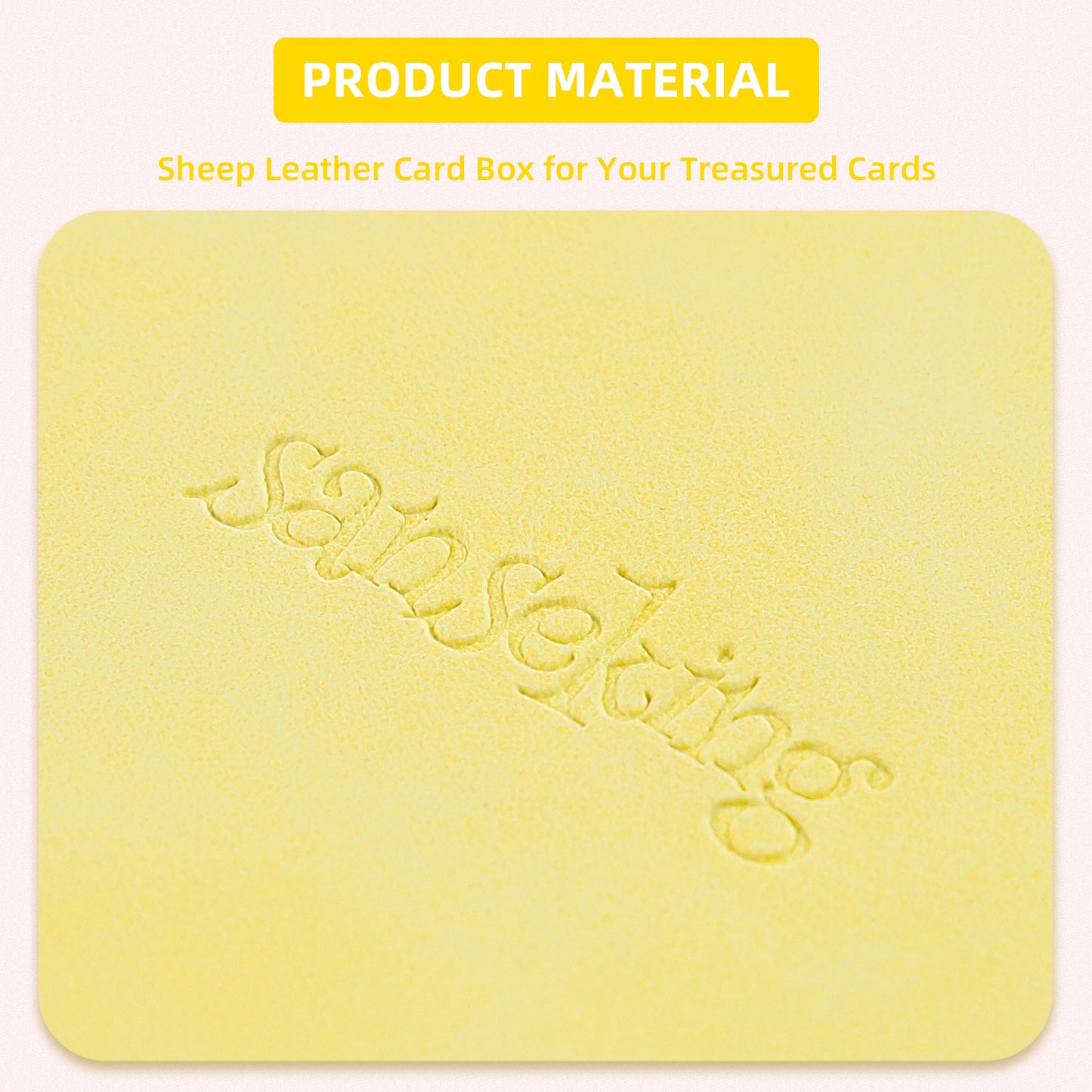 TCG Commander Deck Box with Dice Tray Lamb Leather (Yellow)