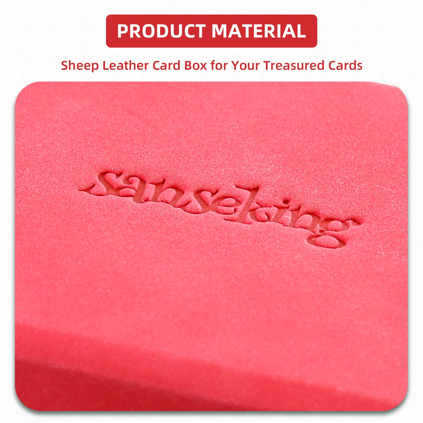 Sanseking TCG Commander Deck Box for MTG Commander Deck Box with Dice Tray Lamb Leather Tcg Deck Box Magic Commander Deck Box for MTG TCG CCG(Red)