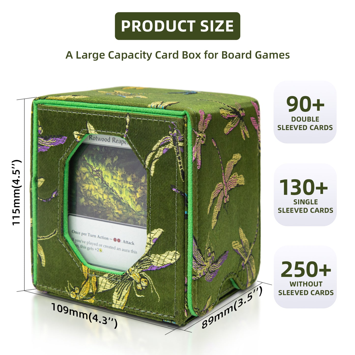 Sanseking Deck Box for MTG Trading Card Storage Box fits 100+ DND(Dark Green)