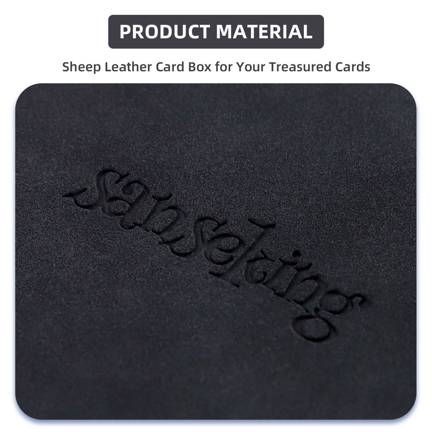 Sanseking TCG Commander Deck Box for MTG Commander Deck Box with Dice Tray Lamb Leather Tcg Deck Box Magic Commander Deck Box for MTG TCG CCG (Black)