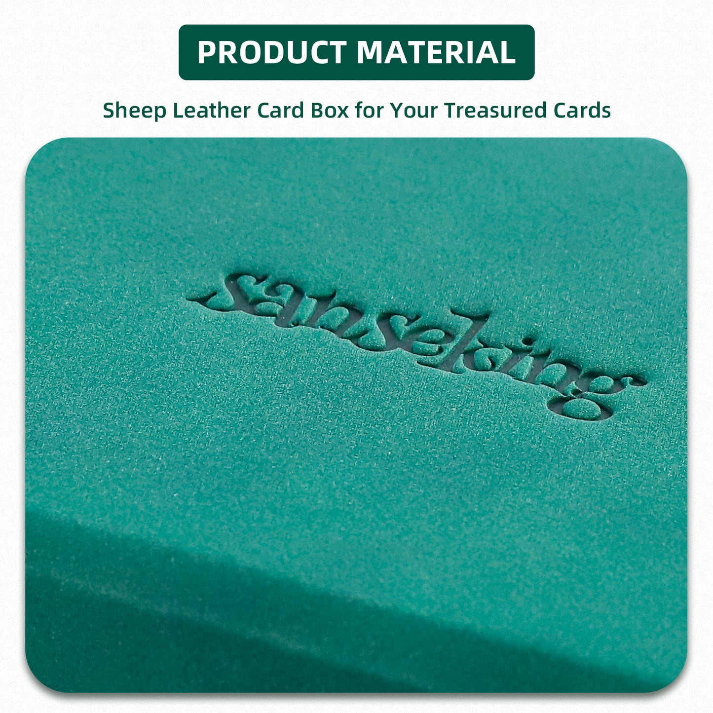 TCG Commander Deck Box with Dice Tray Lamb Leather (Green)