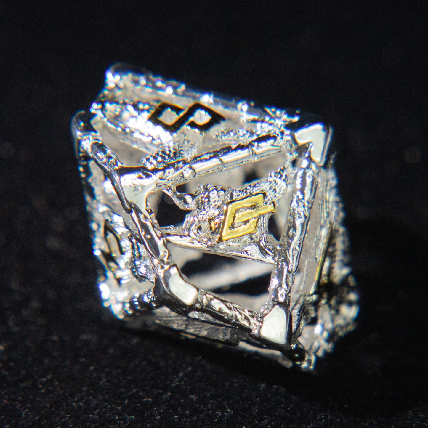 D&D Hollowed Metal Dice Set Cthulhu (Silver)