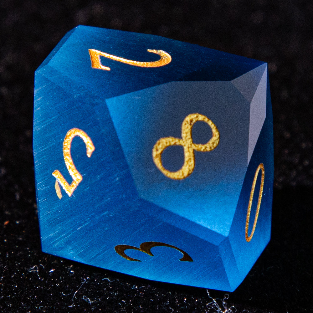 Sanseking D&D Multi-faceted Gemstone Engraved Dice Set (Bule)