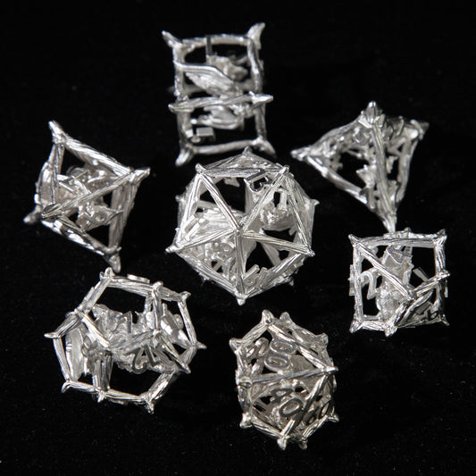 D&D Hollowed Metal Dice Set Cthulhu (White)